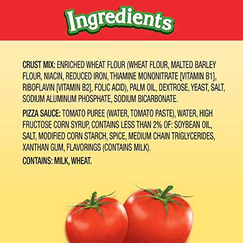 Chef Boyardee Cheese Pizza Maker ingredients laid out for easy prep