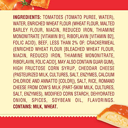 Chef Boyardee Cheese Ravioli close-up with melty cheese inside.