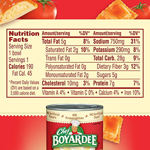 Chef Boyardee Cheese Ravioli bowl with tomato sauce, ready in minutes.