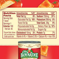 Chef Boyardee Cheese Ravioli bowl with tomato sauce, ready in minutes.