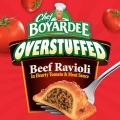 Kid-friendly meal with Chef Boyardee ravioli for a quick dinner.