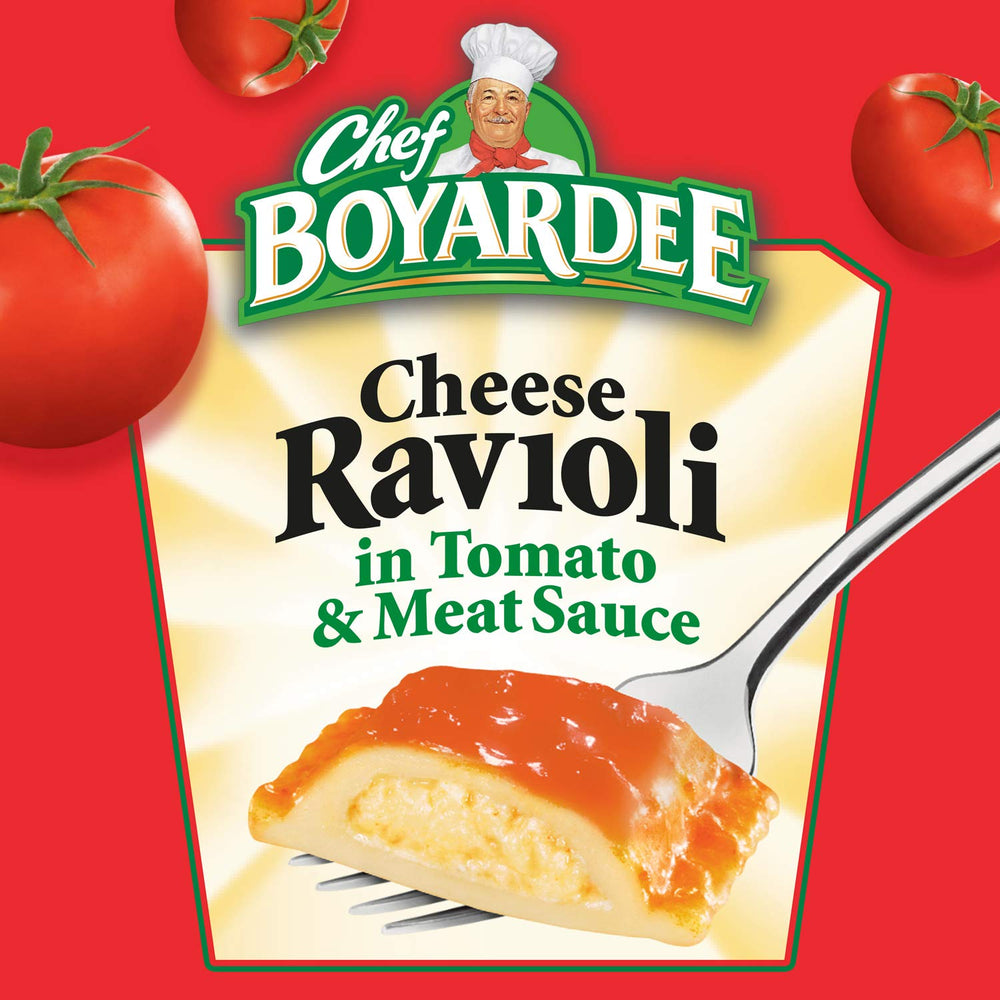 Chef Boyardee microwavable bowl heats in about 45 seconds, ideal for busy days.