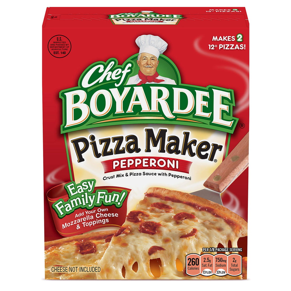 Chef Boyardee Pepperoni Pizza Maker box front for family dinner