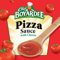Chef Boyardee close-up of tomato sauce and cheese showcases rich Italian flavor.