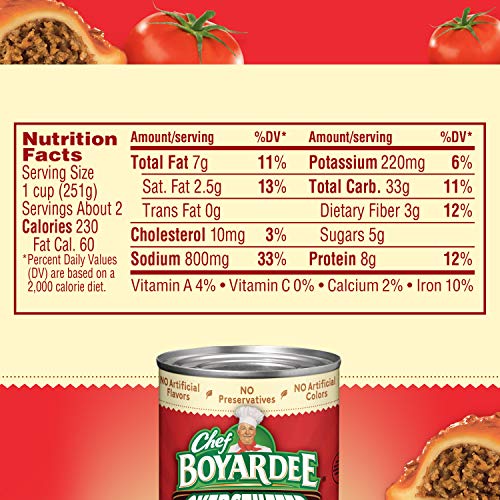 Chef Boyardee serving bowl of overstuffed beef ravioli, ready fast.