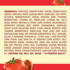 Chef Boyardee spaghetti and meatballs bowl with fork, easy on-the-go snack option.
