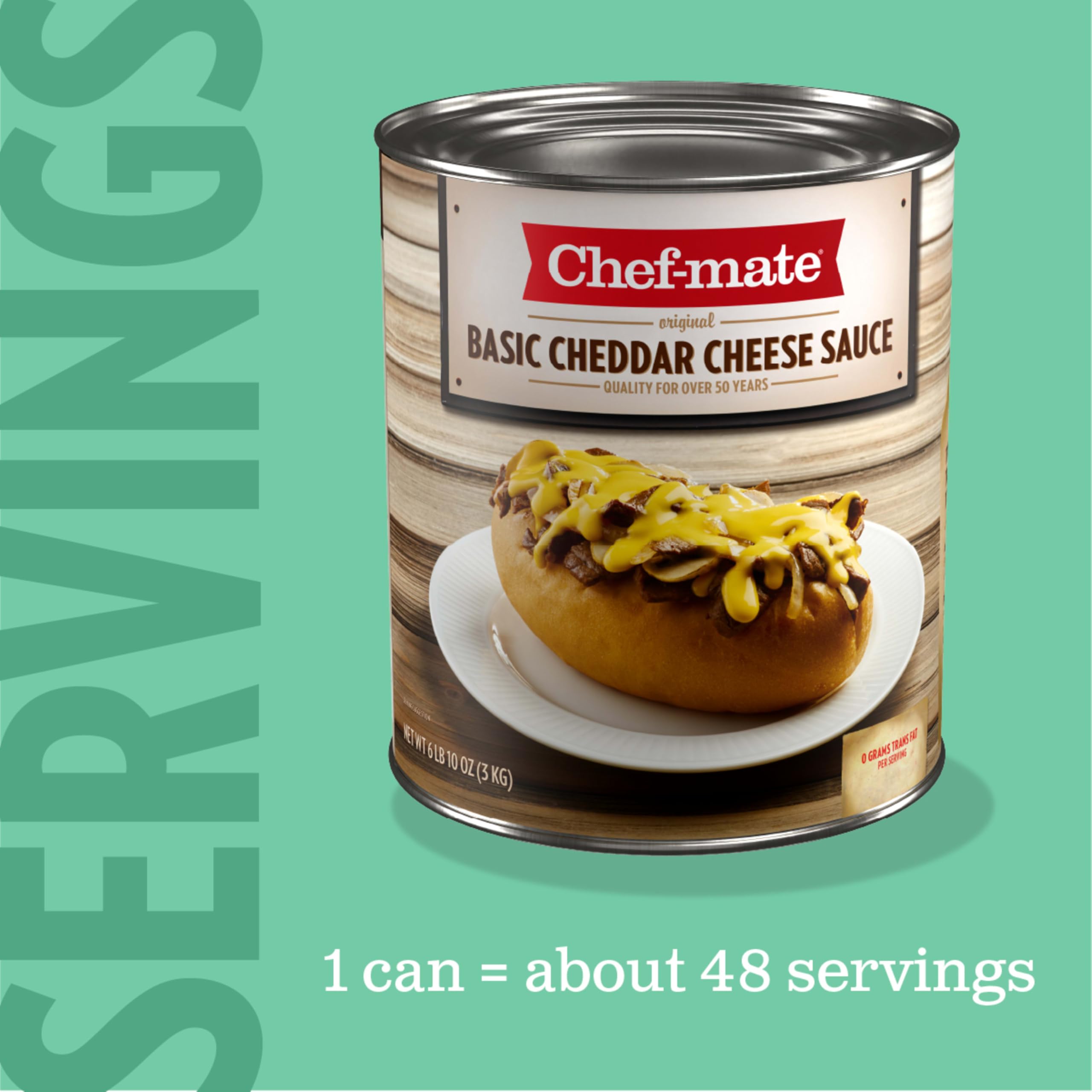 Chef-mate Basic Cheddar Cheese Sauce pour over roast beef sandwiches