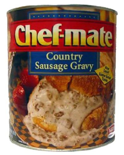 Gravy displayed on a steam table, holding for hours.