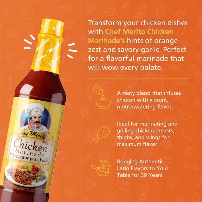 Chef Merito Chicken Marinade grilling session demonstrates versatile usage on the grill.