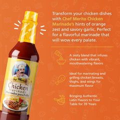 Chef Merito Chicken Marinade grilling session demonstrates versatile usage on the grill.