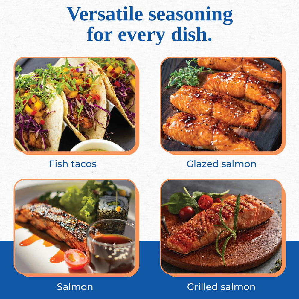 Grilling seafood with Chef Paul Prudhomme's Salmon Magic Seasoning for rich aroma.