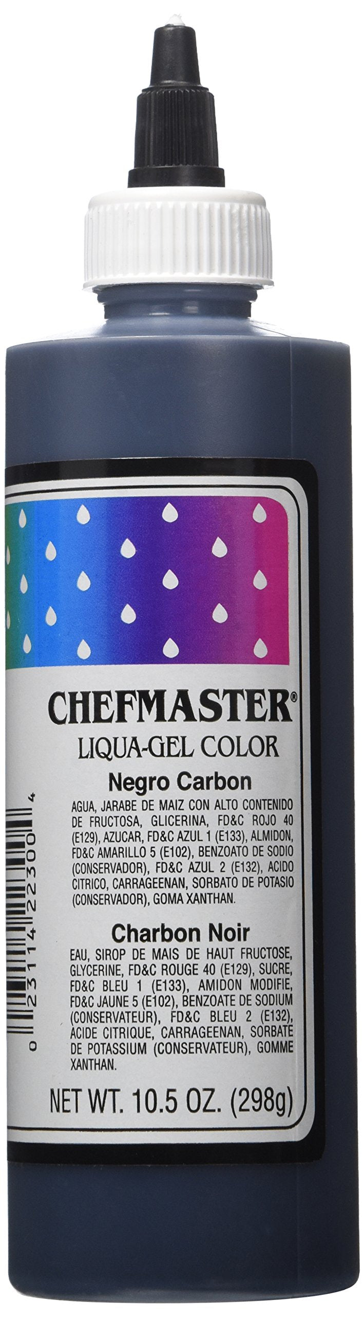 Chefmaster Coal Black Liqua-Gel fondant application provides vibrant coverage without altering texture.