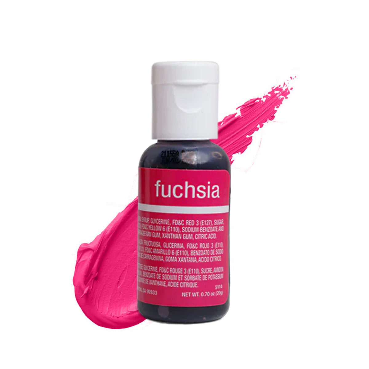 Chefmaster Liqua-Gel bottle closeup for precise color application in decorating