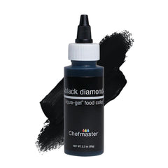 Chefmaster Black Diamond Liqua-Gel bottle pour delivers vivid icing color.
