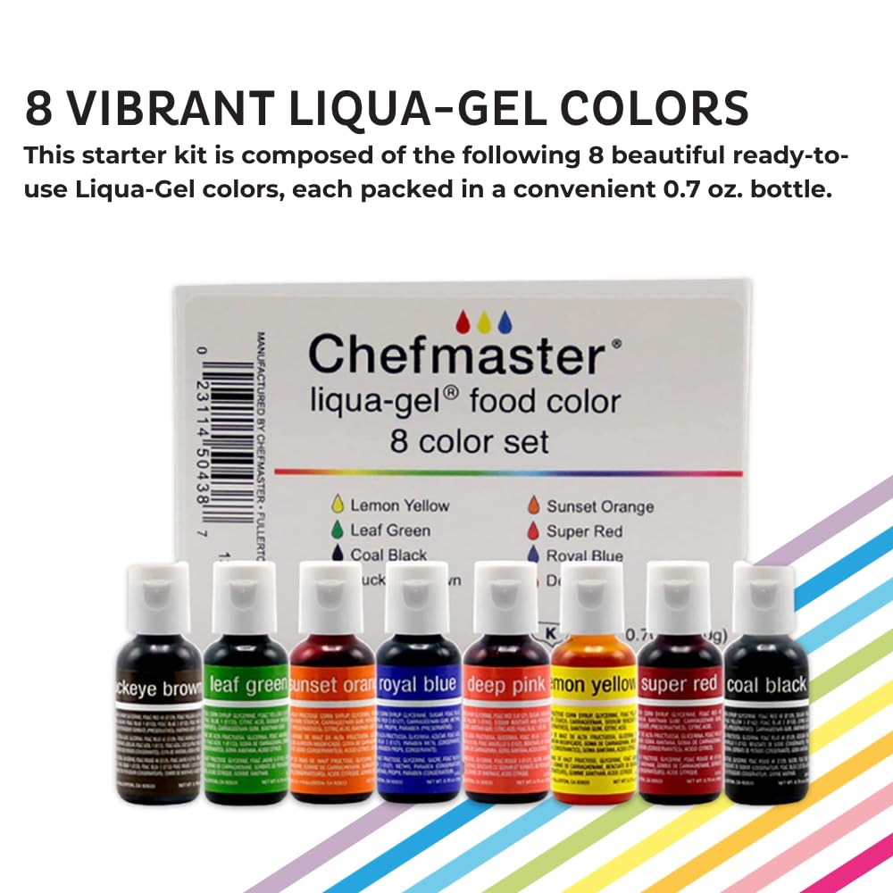 Chefmaster Liqua-Gel in a piping bag demonstrates precise color control.