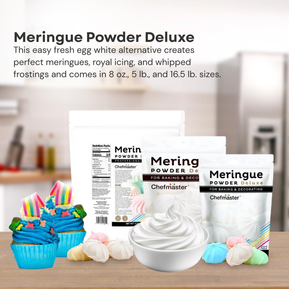 Chefmaster Meringue Powder Deluxe royal icing finishes are smooth and glossy.