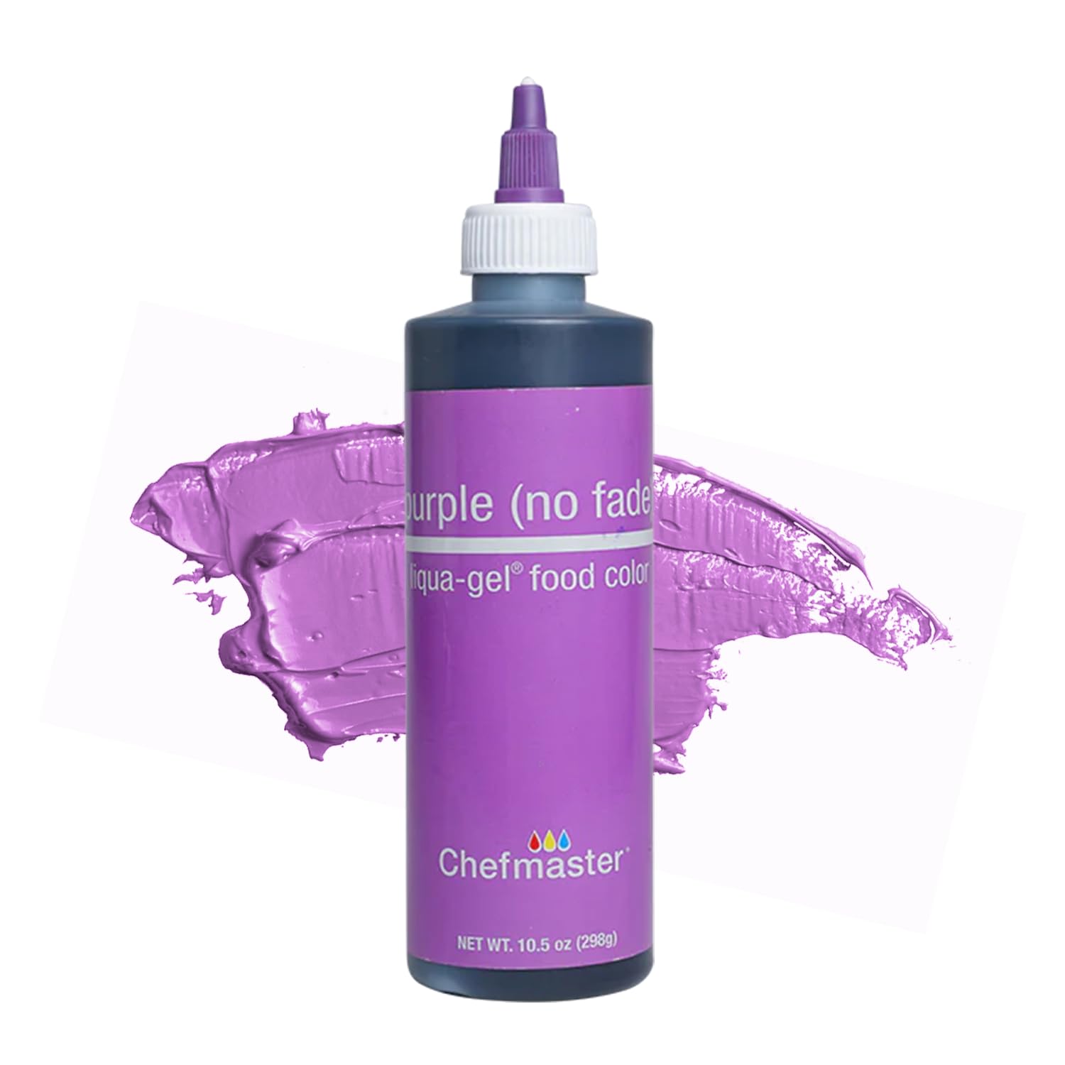 Chefmaster Liqua-Gel purple color swatch for vibrant icing