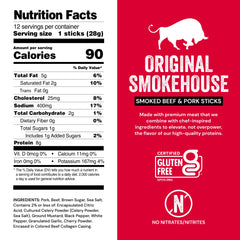 Chef’s Cut Real Snack Sticks original smokehouse stick with savory garlic aroma for a flavorful bite