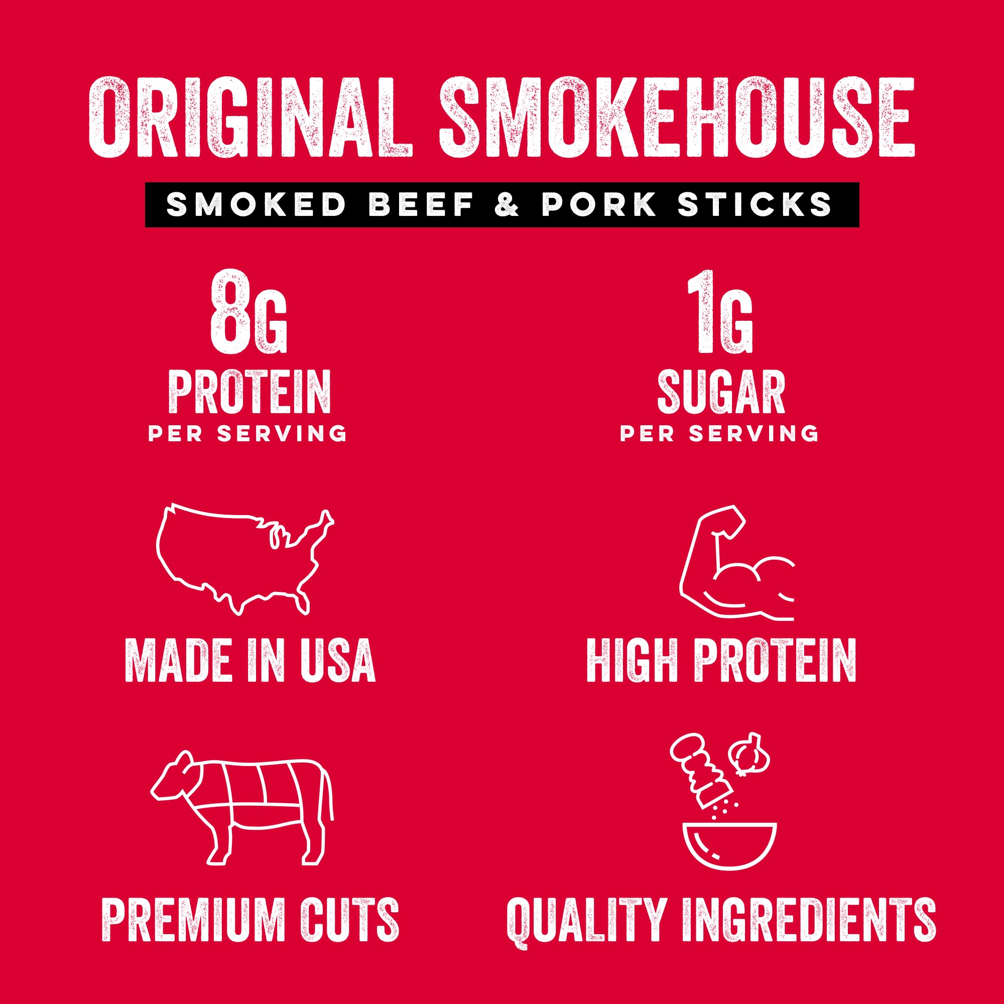 Chef’s Cut Real Snack Sticks original smokehouse, convenient 1 oz stick for gym or desk snacking