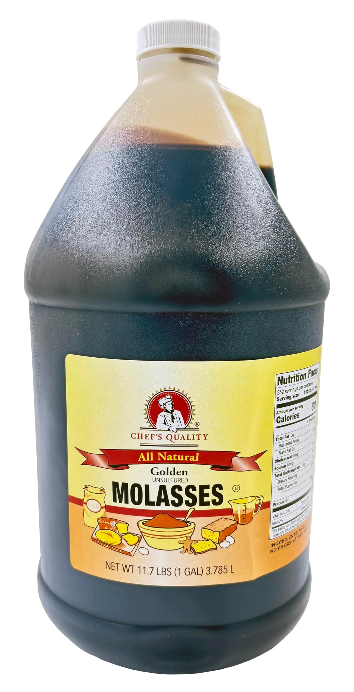Chef's Quality Golden Molasses jar with rich amber color ideal for glazing.