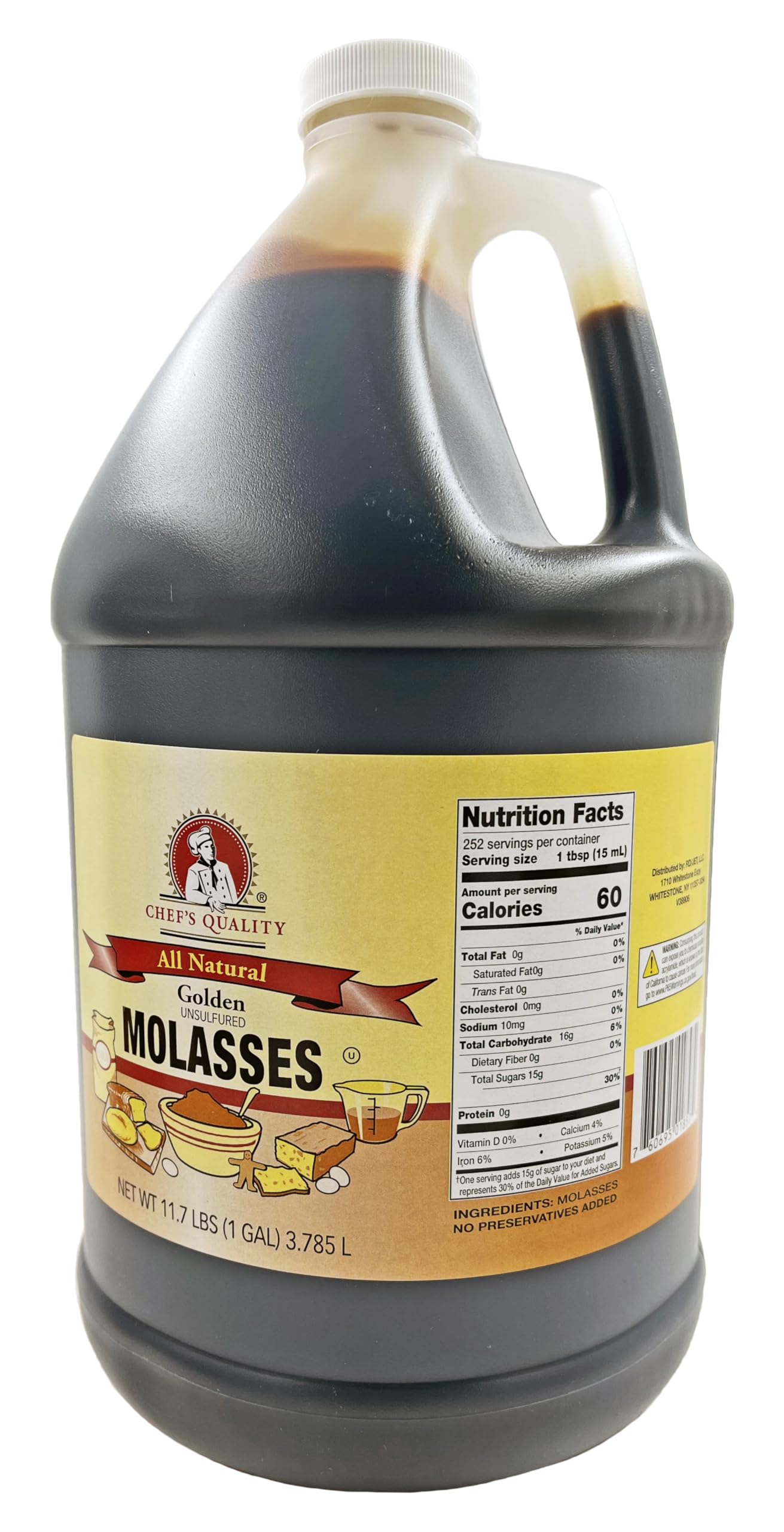 Chef's Quality Golden Molasses kosher label emphasizes dietary clarity for kitchens.