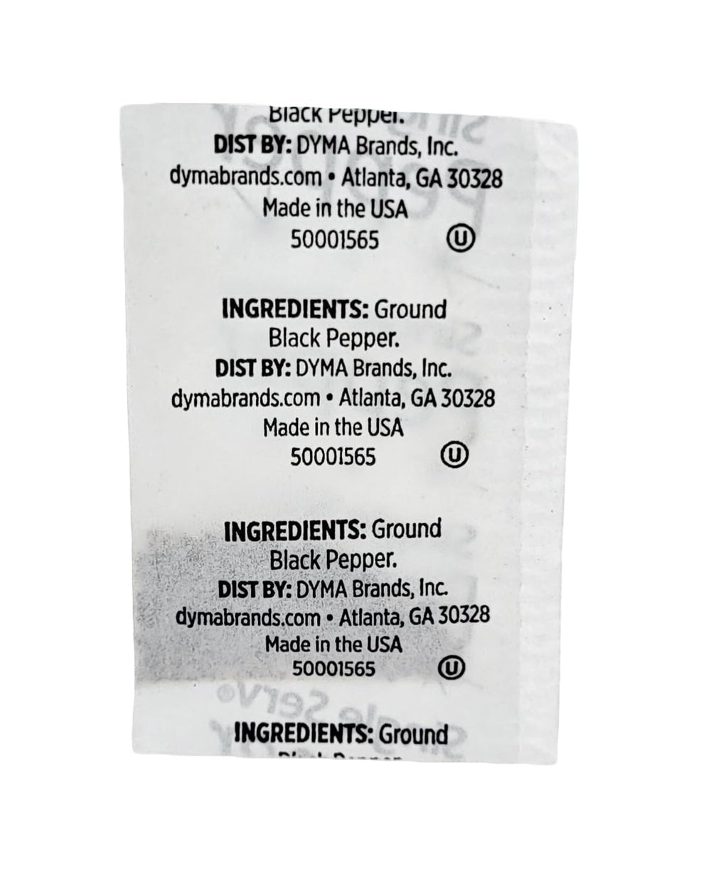 Chef's Quality 0.1 g pepper packet showing portion control for consistency.