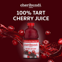 Close-up of Cheribundi label showing unsweetened juice and clean ingredients