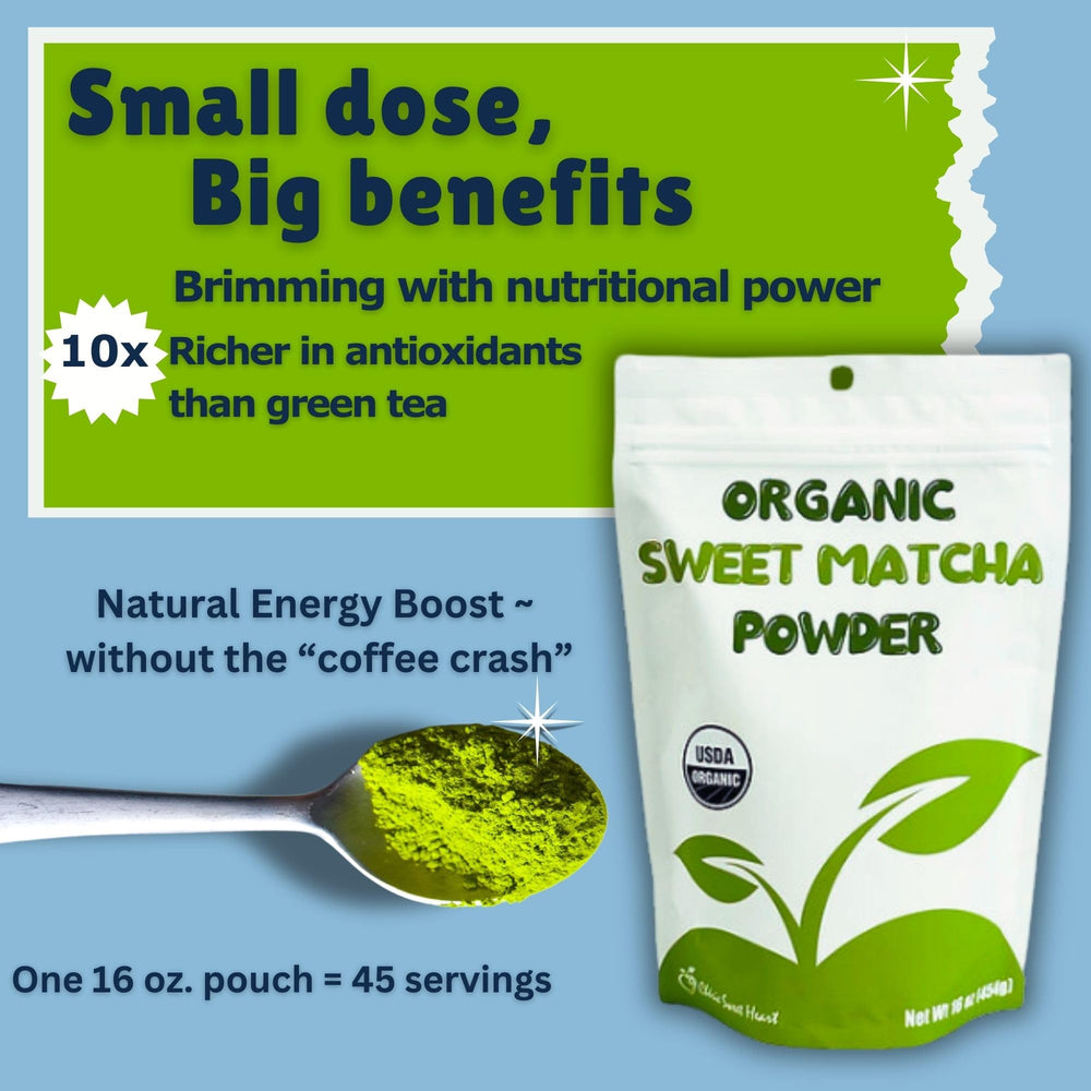Chérie Sweet Heart closeup of smooth matcha powder texture highlighting premium quality.