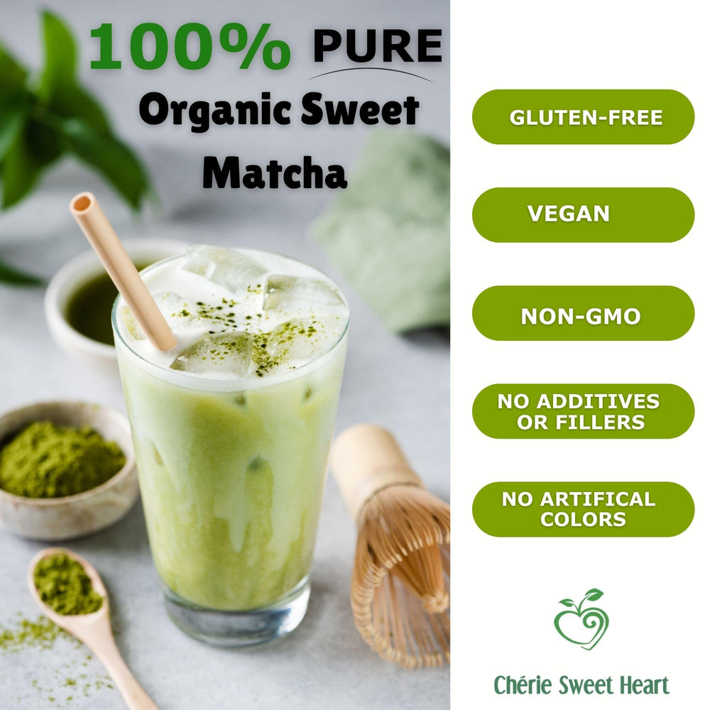 Chérie Sweet Heart matcha latte foam cup highlighting cafe-style richness and smooth texture.