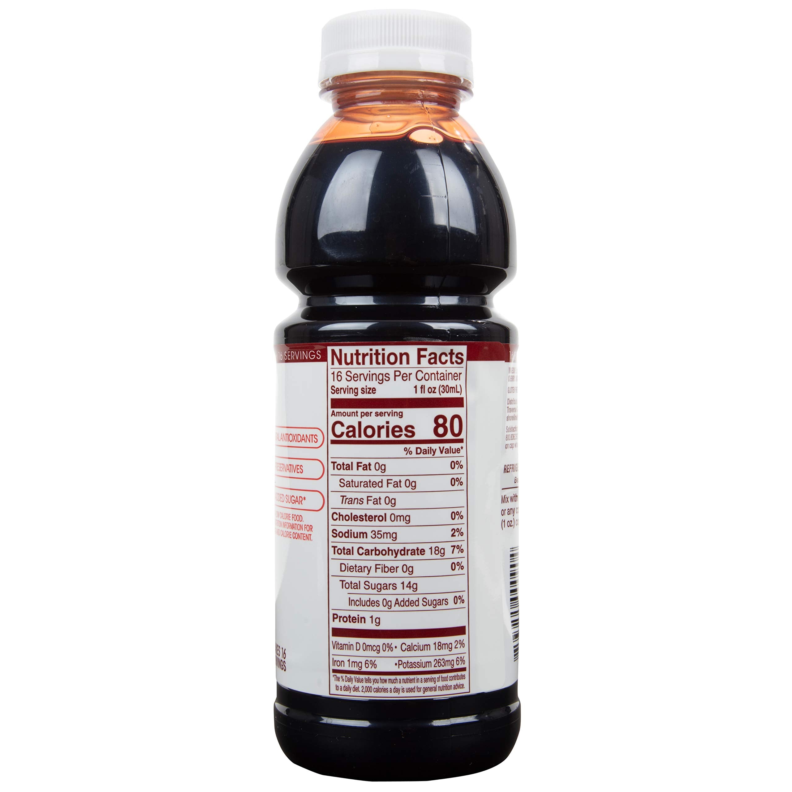 Cherry Bay Orchards tart cherry concentrate label highlighting natural ingredients and USA-grown cherries