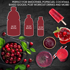 Cherry Bay Orchards Tart Montmorency juice label highlights all-natural ingredients.