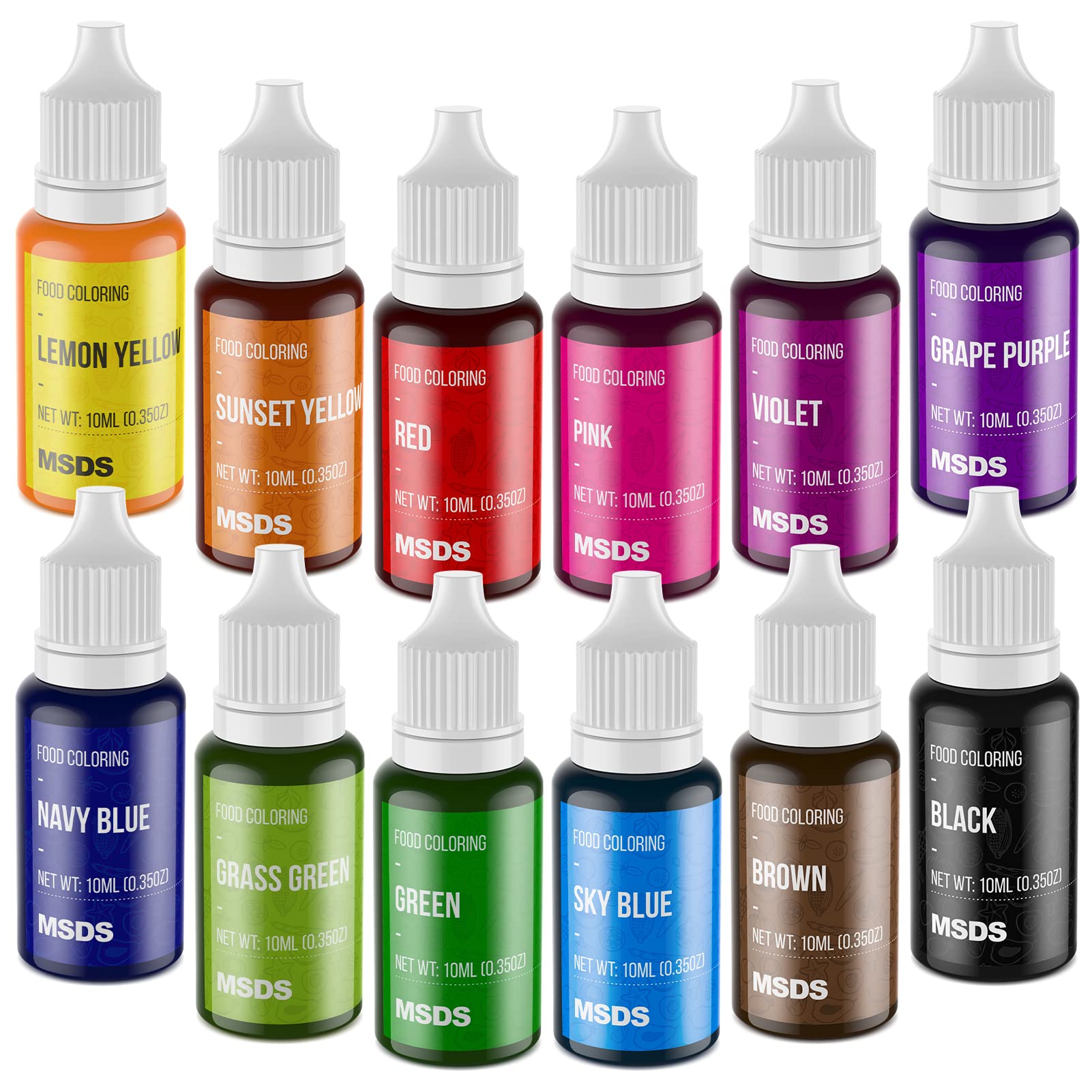 Cherrysea 12-color set bottles for vibrant cake decorating at home