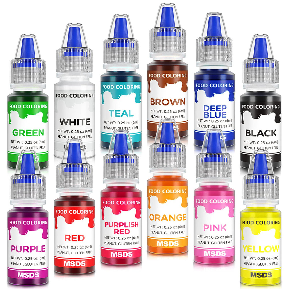 Cherrysea 12-color set bottles close-up with vibrant baking colors