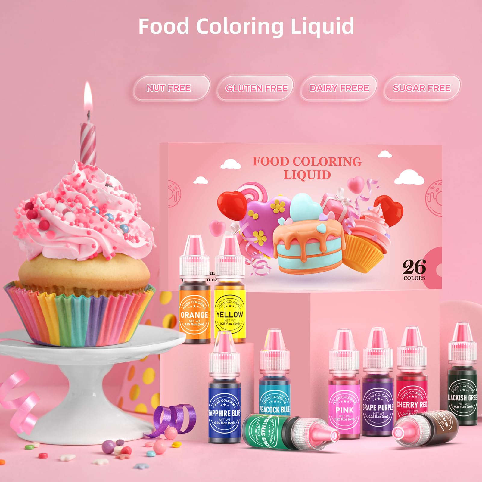 Cherrysea assorted dyes for cookies and cupcakes with rich color