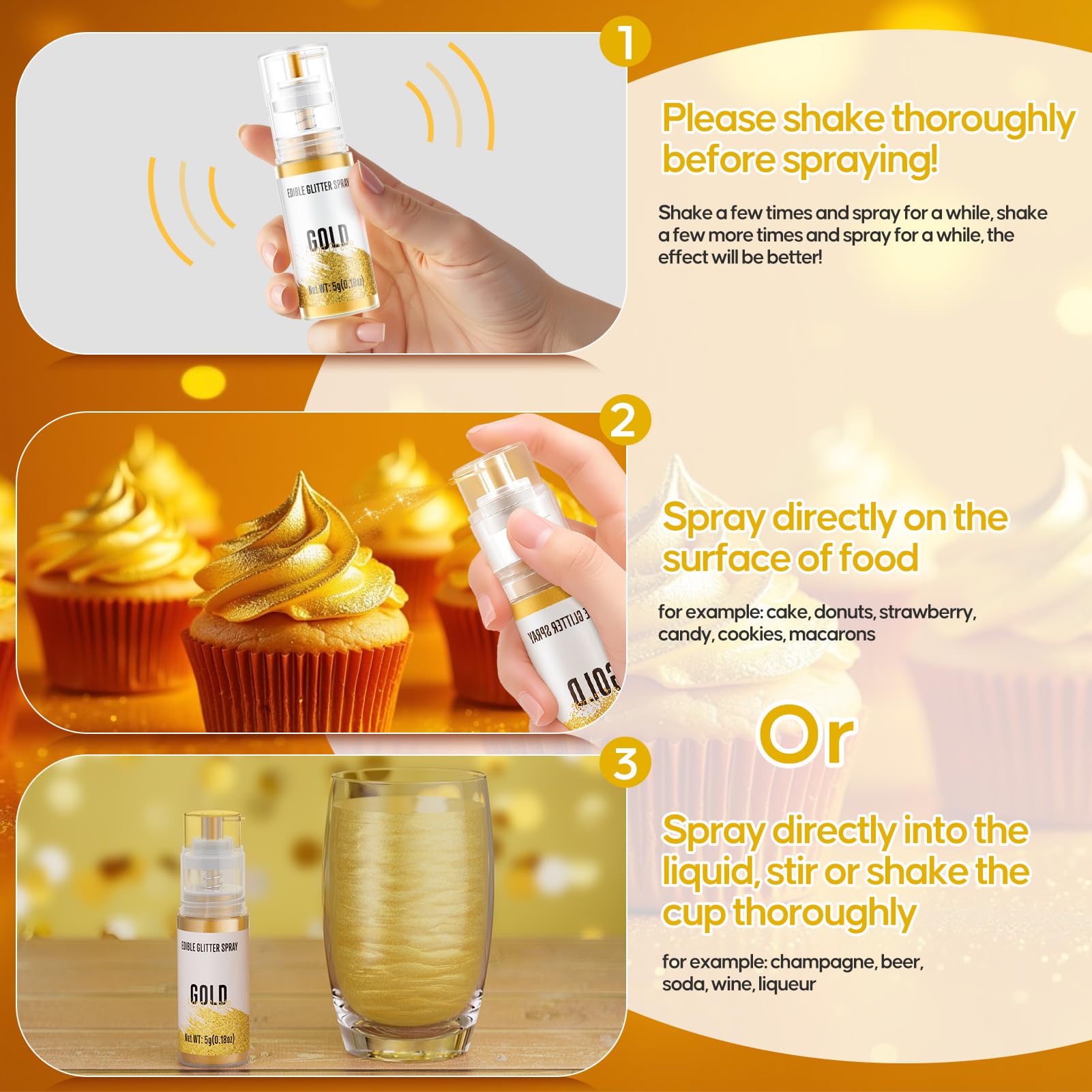 Cherrysea iridescent gold and purple duo adds shine to cookies and desserts.
