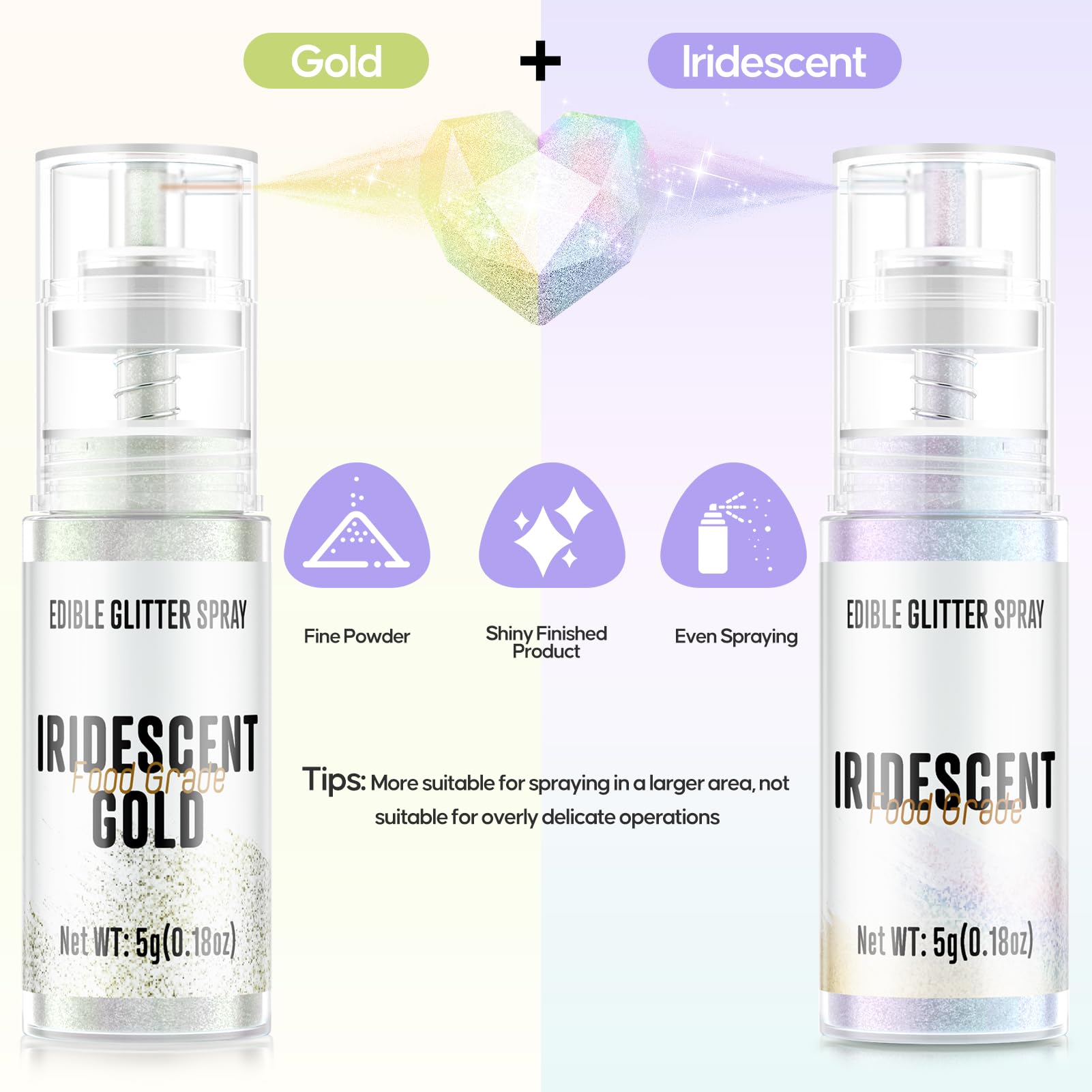 Cherrysea edible glitter spray iridescent gold on beverages adds festive shine
