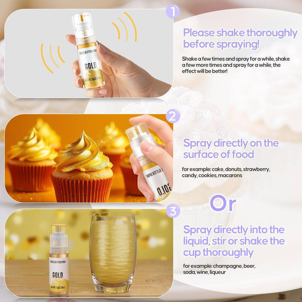 Cherrysea glitter spray on a cake creates eye-catching edges