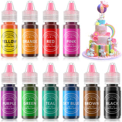 Cherrysea food coloring liquid bottle front shows vibrant color for cakes and cookies