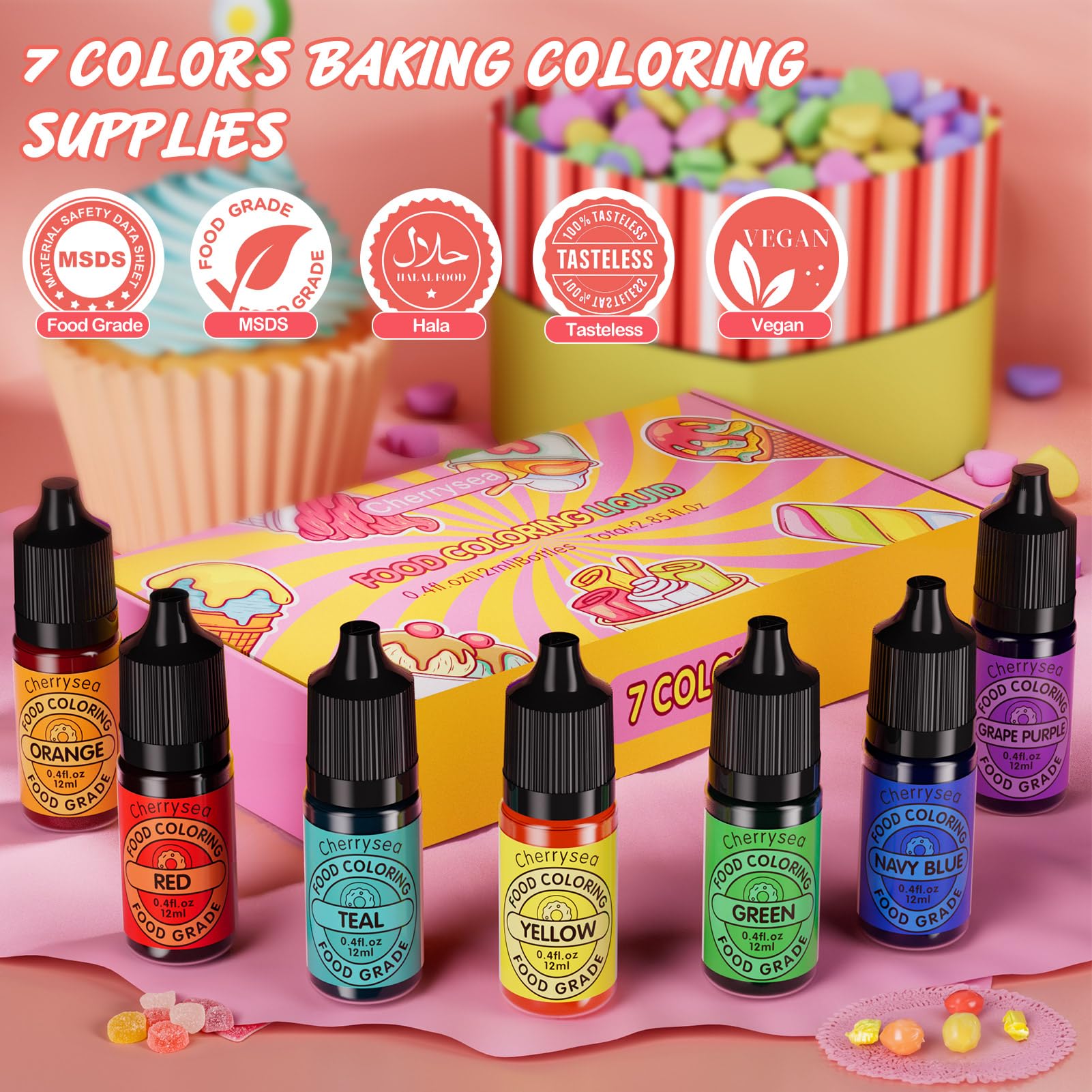 Cherrysea green color bottle adds natural greens to candies and cakes