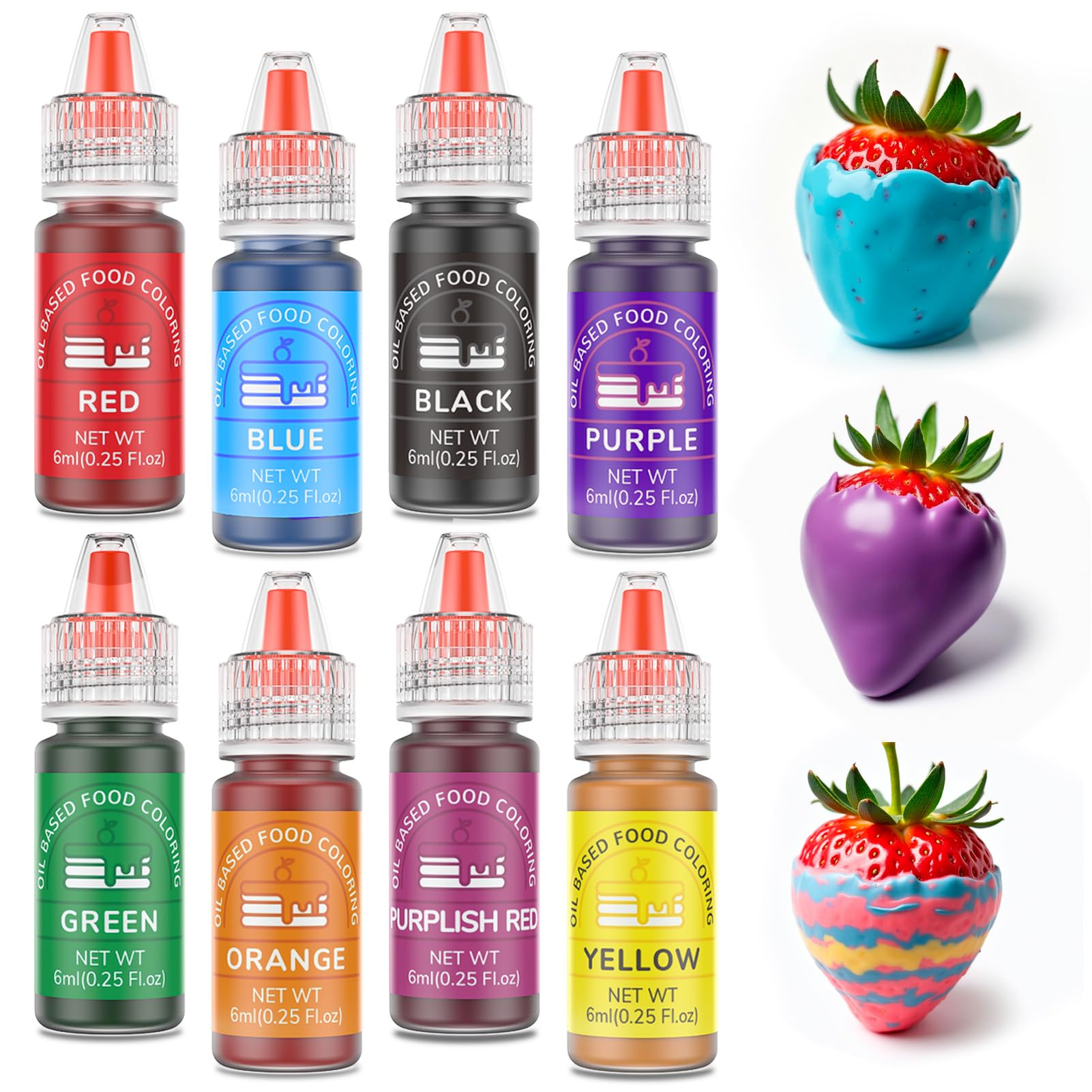 Cherrysea oil-based coloring red bottle close-up for bold chocolate hues in fondant