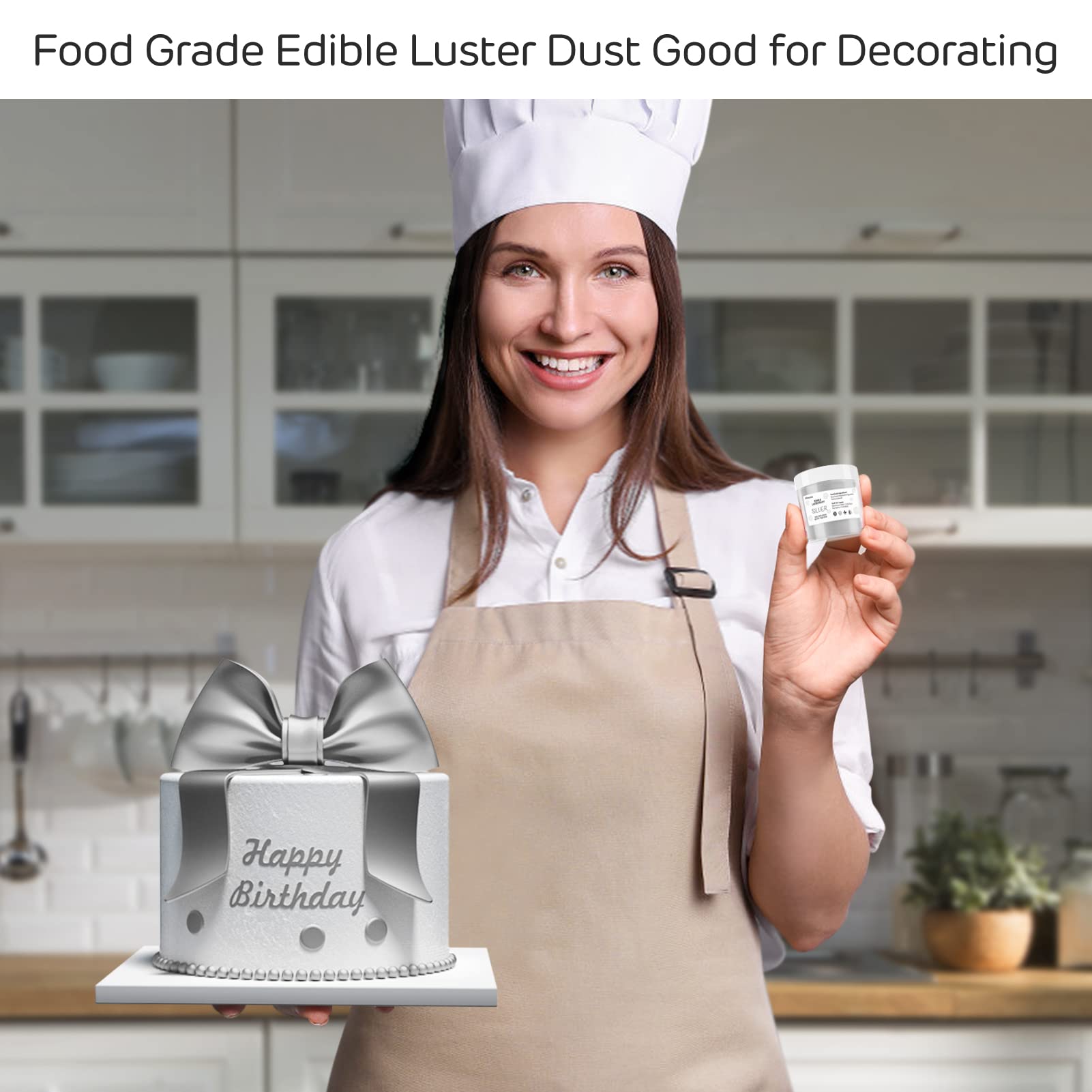 Cherrysea Silver Edible Luster Dust powder used for chocolate dipping shine.