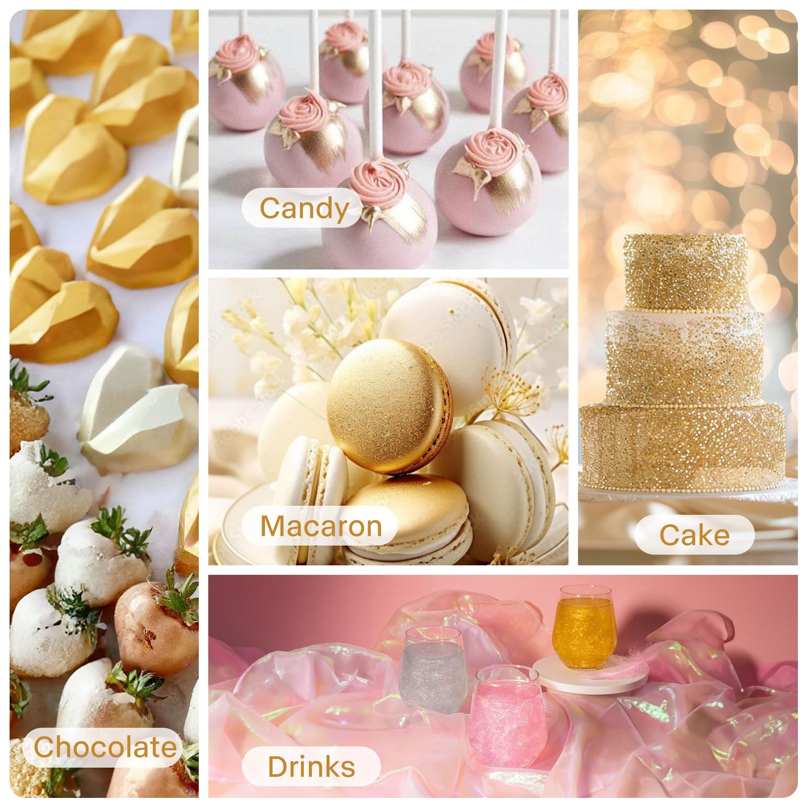 Cherrysea silver glitter paint adds durable shine to chocolate treats.