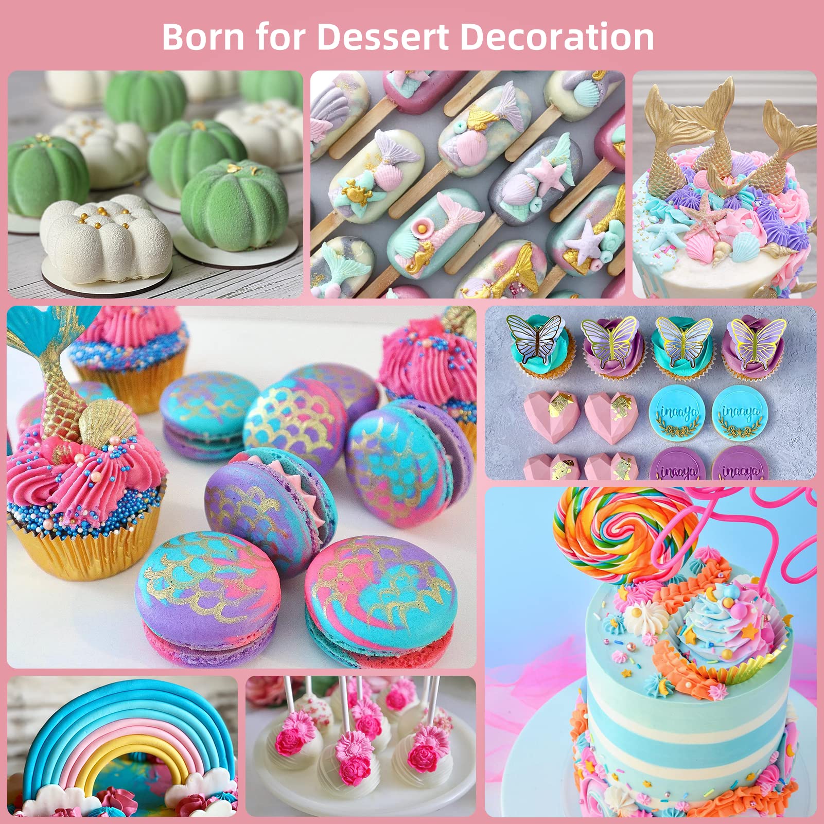 Cherrysea vibrant purple and green tones for dessert toppings