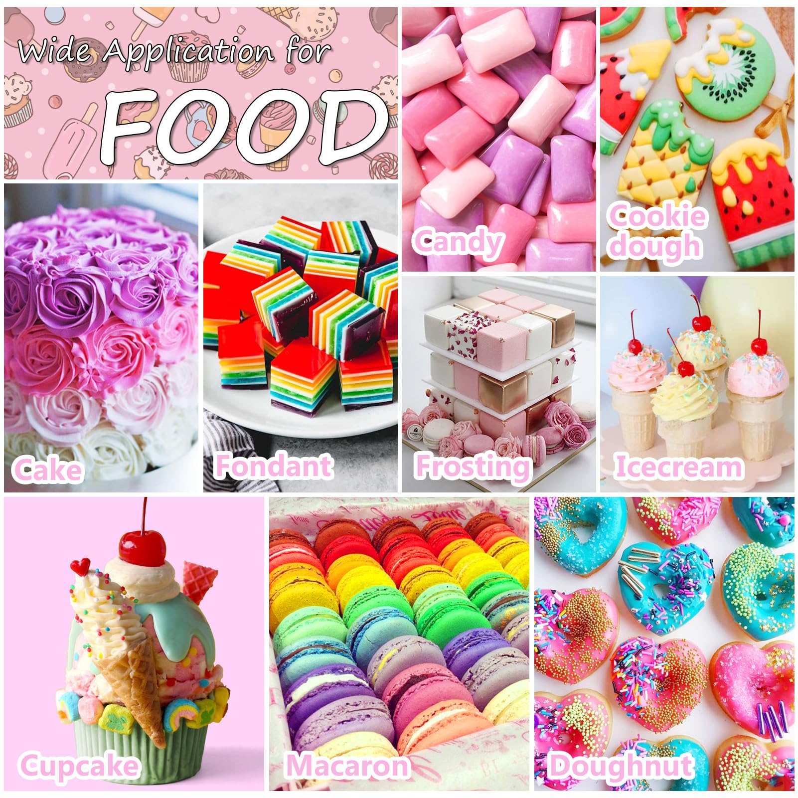 Cherrysea color set broad application for cake, fondant, and icing