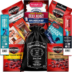 Cheshire Gifts beef jerky gift basket variety pack with assorted flavors for on-the-go snacking