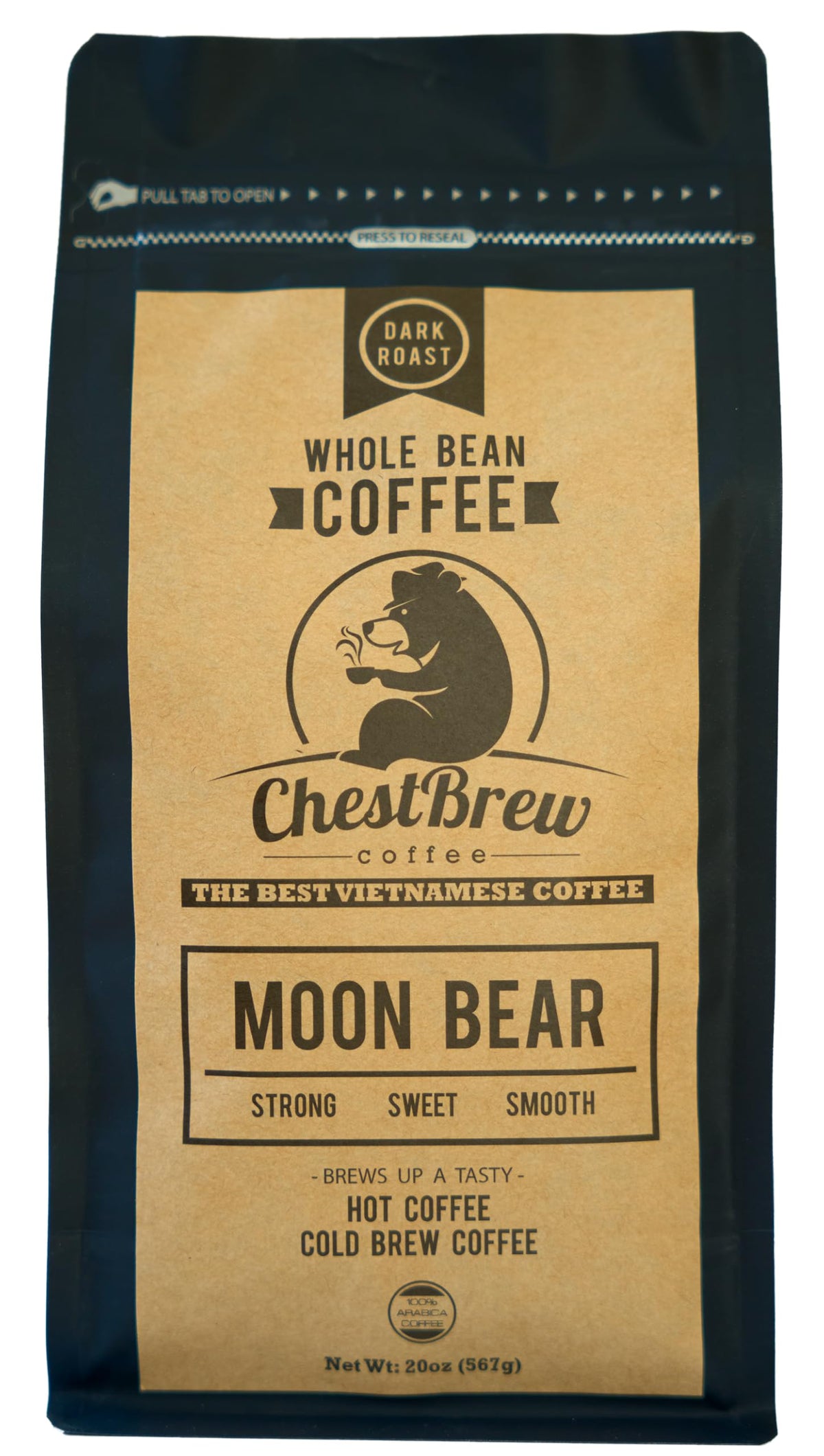 ChestBrew Moon Bear packaging seals in aroma for lasting freshness.
