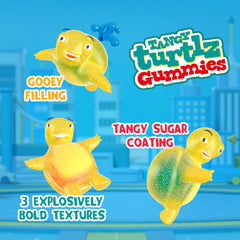 Individually wrapped CHEWZ ME Tangy Turtlz Gummies for convenient sharing.