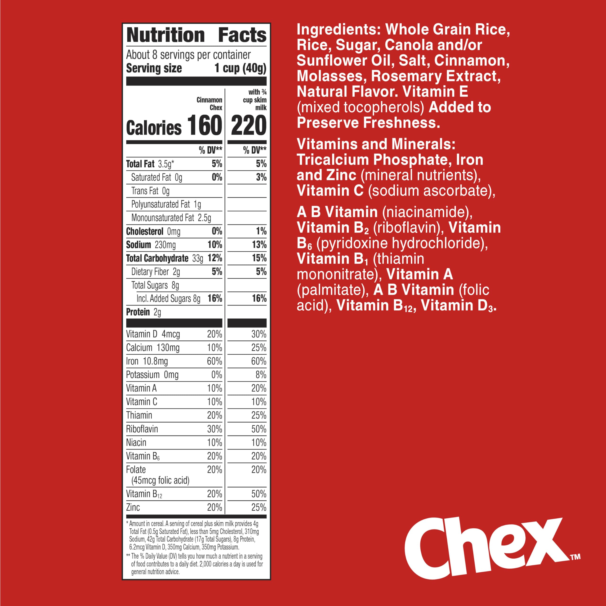 Chex Cinnamon cereal in a bowl with milk, a tasty gluten-free breakfast idea