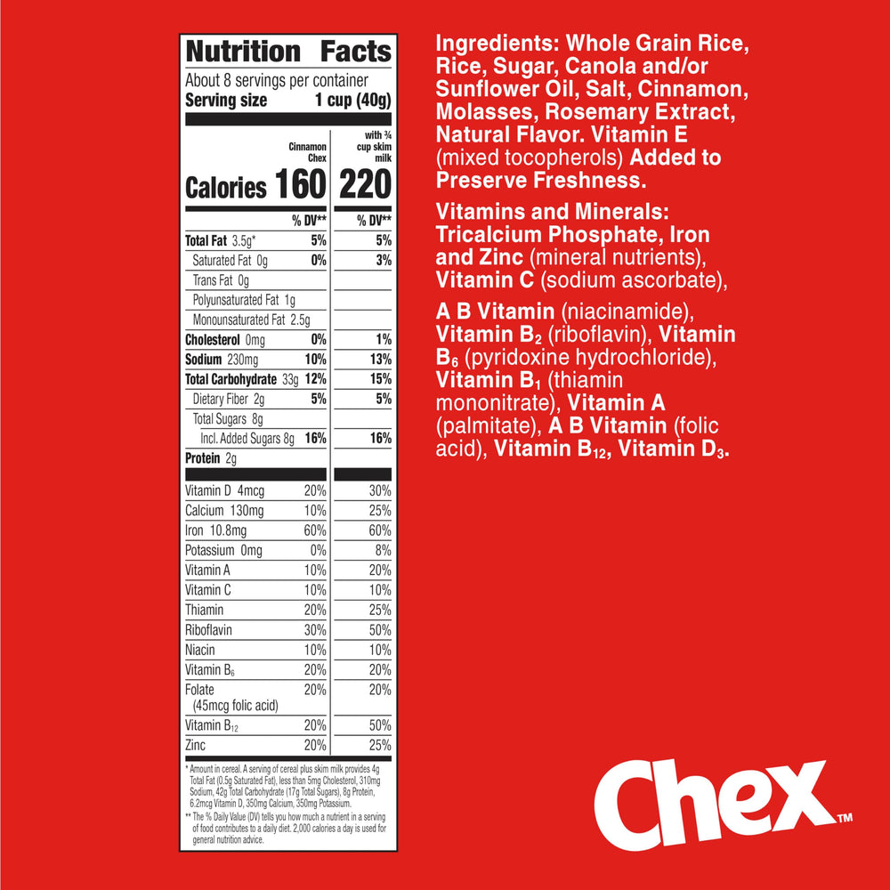 Chex Cinnamon cereal in a bowl with milk, a tasty gluten-free breakfast idea