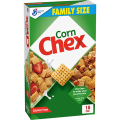 Chex Corn Cereal bowl serving highlights gluten-free breakfast with whole grain goodness.
